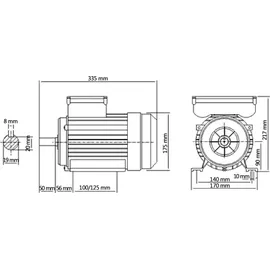 vidaXL Einphasen-Elektromotor Aluminium 1,5 kW 2 PS 2-polig 2800 U/min