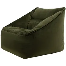 I.C.O.N. icon Sitzsack Riesen Sessel aus Samt „Natalia", Sitzsack XXL, Made in Germany, für Erwachsene & Kinder, für Wohnzimmer grün