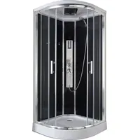 sanotechnik handelsgesellschaft m.b.h. Trend 1 Komplettdusche mit Schiebetür 90 x 215 cm schwarz Sicherheitsglas