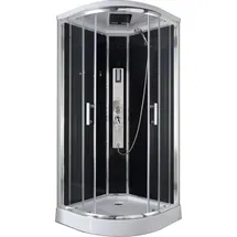 sanotechnik handelsgesellschaft m.b.h. Trend 1 Komplettdusche mit Schiebetür 90 x 215 cm schwarz Sicherheitsglas