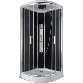 sanotechnik handelsgesellschaft m.b.h. Trend 1 Komplettdusche mit Schiebetür 90 x 215 cm schwarz Sicherheitsglas