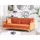 Beliani Schlafsofa 3-sitzer Lucan Samtstoff Orange