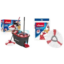 Vileda Turbo Easy Wring & Clean schwarz + Ersatzköpfe 2 St.