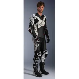 Alpinestars GP Plus V4 Sprint Lederkombi - Schwarz/Weiß/Neon-Rot / 54