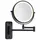 Relaxdays Kosmetikspiegel mit LED-Beleuchtung, 10-fach, 360° drehbar, Ø 17,5 cm, Metall, Akku mit USB, schwarz