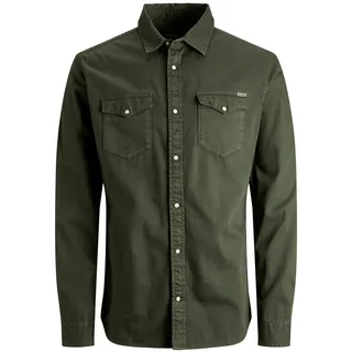 JACK & JONES Jeanshemd »SHERIDAN SHIRT« L/S NOOS 12138115, Forest Night/Slim, L