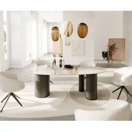 DeLife Edge 220 x 76 x 120 cm beige/weiß