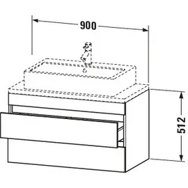 Duravit Waschtischunterschrank Com DuraStyle 90x47,8cm, tau/we ma, f Kons, 2 Schub.
