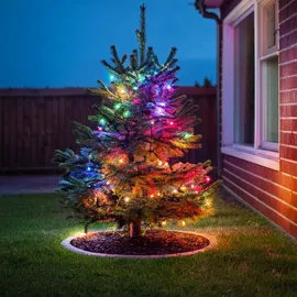 Spetebo LED Lichterkette bunt mit 8 Leuchtfunktionen - 200 LED auf 4m - Weihnachts Beleuchtung mit Speicherchip - Garten Advent Winter Deko Licht für Innen und Außen