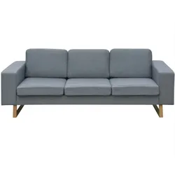 vidaXL 3-Sitzer Sofa Stoff Hellgrau