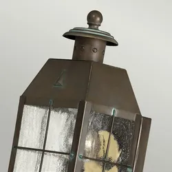 Licht-Erlebnisse Wandaußenleuchte PICKERING Messing Antik, Transparent, Echt-Messing, Regenglas, IP44 LE117757