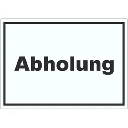 Abholung Aufkleber mit Text Post waagerecht A8 (52x74mm)