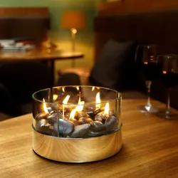 PHILIPPI Burn Tischkamin - Tischfeuer, Ø 20 cm, silber