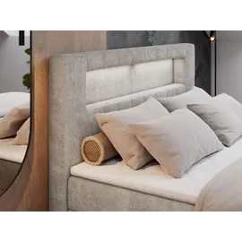 MKS Boxspringbett 160 x 200 cm H3 Beige
