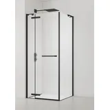 Swiss Aqua Technologies Eckdusche mit Pendeltür rechts 90 x 90 cm Schwarz/Klarglas SATTGDN9090