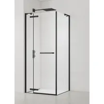 Swiss Aqua Technologies Eckdusche mit Pendeltür rechts 90 x 90 cm Schwarz/Klarglas SATTGDN9090