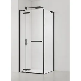 Swiss Aqua Technologies Eckdusche mit Pendeltür rechts 90 x 90 cm Schwarz/Klarglas SATTGDN9090