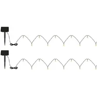 MeineWunschleuchte 2er Set LED Solar Lichterkette Außen Garten &