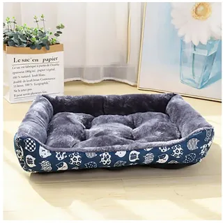 TPFLiving Tierbett Hundebett / Katzenbett / Tierbett mit Baumwollfüllung - Hundekörbchen, - Katzenkörbchen in Verschiedene Farben und Größen S-XXL blau 50 cm x 70 cm