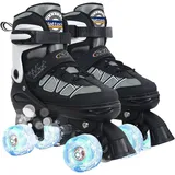 Kinder Rollschuhe für Jungen, Schwarz Verstellbare Rollschuhe für Größere Kin...