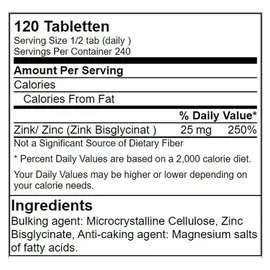 GN Labaratories Zink Bisglycinate 120 Tabletten