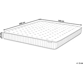 Beliani Taschenfederkernmatratze 160 x 200 cm hart