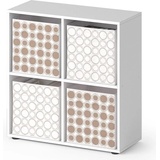 Vicco Raumteiler Würfelregal Standregal Tetra Weiß Faltbox Wohnzimmer Regal 73x72 cm modern Ablage 4 Fächer Dekoregal Ordnerregal Aufbewahrung