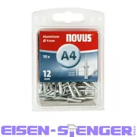 Novus Blindnieten Aluminium 12 mm 70 Stück