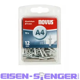 Novus Blindnieten Aluminium 12 mm 70 Stück