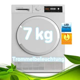 Trockner Kondenstrockner Wäschetrockner 7kg 15 Programme Trommelbeleuchtung