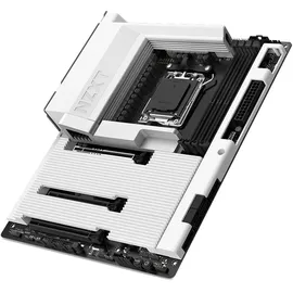 NZXT N7 B850 ATX Gaming-Mainboard für Ryzen 9000/8000/7000 – 16+2+1, DDR5, 3X M.2, PCIe 5,0, Wi-Fi 6E, 2,5GbE, USB 4 – M.2 NVME mit Schnellverschluss – Weiß
