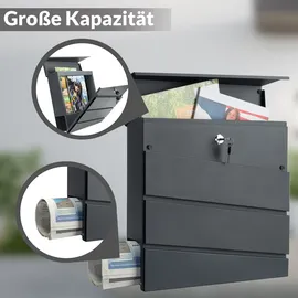 monzana Design Briefkasten anthrazit inkl. Zeitungsfach