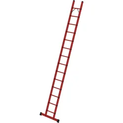 Sprossen-Anlegeleiter GFK mit Traverse 14 Sprossen