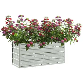 vidaXL Garten-Hochbeet verzinkter Stahl rechteckig 100 x 40 x 45 cm Silber