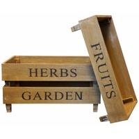 Myflair Möbel & Accessoires Kiste »Fruit Herbs Garden«, (Set, 3), beige