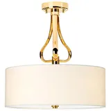 Elstead Lighting Elstead Lighting, Deckenleuchte, Falmouth 3-flammige halbbündig, Französisches Gold/Cremefarbener Schirm / BATH-FALMOUTH-SF-FG