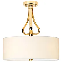 Elstead Lighting Elstead Lighting, Deckenleuchte, Falmouth 3-flammige halbbündig, Französisches Gold/Cremefarbener Schirm / BATH-FALMOUTH-SF-FG