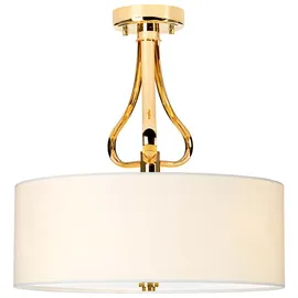 Elstead Lighting Elstead Lighting, Deckenleuchte, Falmouth 3-flammige halbbündig, Französisches Gold/Cremefarbener Schirm / BATH-FALMOUTH-SF-FG