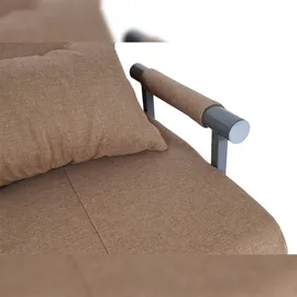 Mendler Schlafsessel HWC-K29, Klappsessel Schlafsofa Gästebett Relaxsessel, Liegefläche 186x97cm Stoff (270g/m2) ~ creme-beige