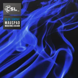 CSL Gaming Mauspad, XXL, Mousepad, 900 x 400 x 3 mm, Tischunterlage, abwaschbar, Blauer Rauch