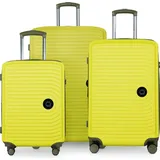 HAUPTSTADTKOFFER - Mitte - Koffer-Set 3 Reisekoffer Hartschalentrolleys XXL Erweiterung, 4 Doppel-Rollen Reisegepäck Hardcase Luggage (S, M & L) T... - Gelb