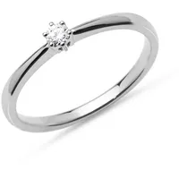 Unique Verlobungsring Verlobungsring Weißgold 0,1 ct. Diamant VR0133 silberfarben 48