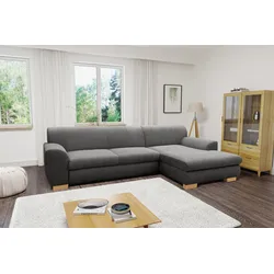 Ecksofa HOME AFFAIRE "Nika L-Form", grau, B:277cm H:78cm T:84cm, Primabelle-Microfaser (100% Polyester), Struktur (70% Polyacryl, 30% Polyester), Sofas, wahlweise mit Bettfunktion, auch in Cord