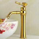Shmshng - Ahlsen Waschbecken-Mischbatterie, Badezimmer-Waschbecken-Wasserhahn, luxuriöser Badezimmer-Wasserhahn, Chrom-Kristall-Waschtisch-Wasserhahn