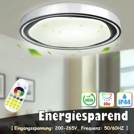 NAIZY Deckenlampe 60W RGB LED Deckenleuchte φ50x8cm Deckenleuchten mit Fernbedienungen Modern Acryl Lampe Wohnzimmer Küchenlampe ABS+Metall Deckenbeleuchtung (mit Sternenhimmel-Effekt)