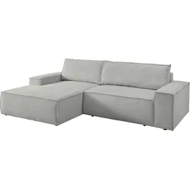 OTTO home Eckcouch Cord 2,5-sitzig Grau/Silber