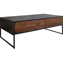 DeLife Couchtisch Vaag 120 cm Sheesham Natur Mango Schwarz 4 Schubladen