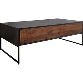 DeLife Couchtisch Vaag 120 cm Sheesham Natur Mango Schwarz 4 Schubladen