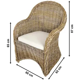 Kobolo Relaxsessel BOSTON NEW Baumwolle 0 x 0 x 0 cm grau mit Kissen