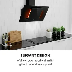Klarstein Eleonora 90 Dunstabzugshaube 420 m3/h Touch-Panel Ambiente-Licht Schwarz